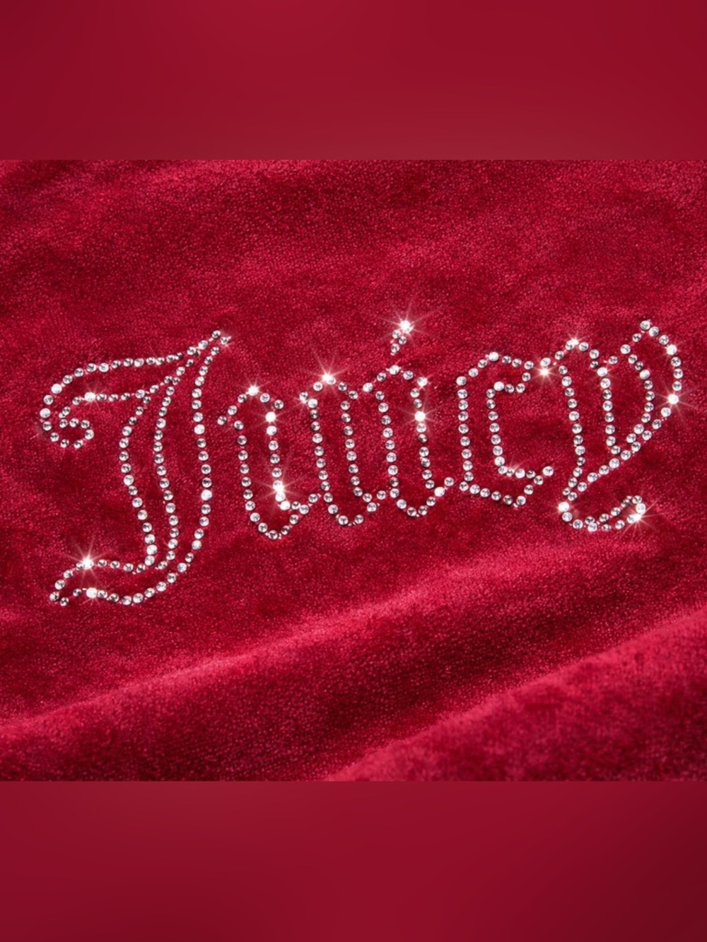 Juicy Couture Red Velour Zip Hoodie - Picture 5 of 10